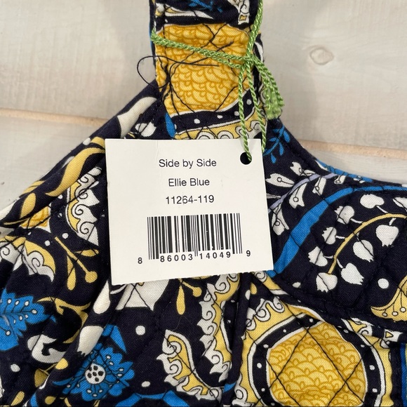 NWT Vera Bradley Side By Side Ellie Blue Shoulder Tote - Picture 9 of 10